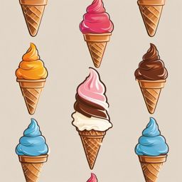 Ice Cream Cone Sticker - Indulge in the creamy goodness of a classic ice cream cone with your favorite flavor, , sticker vector art, minimalist design