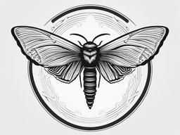 Death Moth Sternum Tattoo - Sternum tattoo featuring a death moth.  simple vector tattoo,minimalist,white background