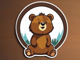Bear Sticker - A brown bear standing on hind legs. ,vector color sticker art,minimal