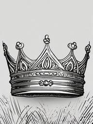 drawing of a cartoon crown  minimal rough sketch scribbles,doodles,black and white