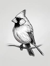 Cardinal Tattoo Small - Small cardinal tattoo  minimal tattoo design, white background