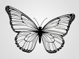 butterflies tattoo outline  simple color tattoo,white background,minimal