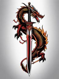 dragon sword tattoo  simple vector color tattoo