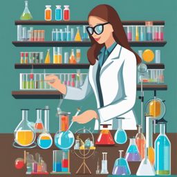 Scientist clipart - Person conducting experiments and research, ,vector color clipart,minimal