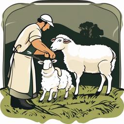 Sheep clipart - sheep being sheared for wool  