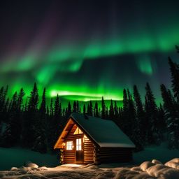 Northern Lights from a Cabin  background picture, close shot professional product  photography, natural lighting, canon lens, shot on dslr 64 megapixels sharp focus