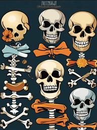 Skeleton clipart - cartoon skeleton with bones  clipart