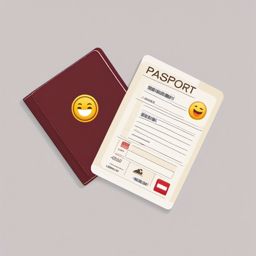 Passport and Boarding Pass Emoji Sticker - Travel documentation, , sticker vector art, minimalist design