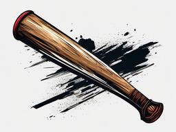 Baseball bat with dirt marks clipart.  vector style illustration, white background