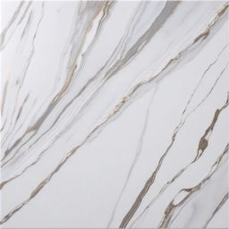 Porcelain tiles resembling Arabescato marble with a glossy sheen top view, product photoshoot realistic background, hyper detail, high resolution