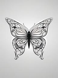 butterfly tattoo to cover scar  simple color tattoo, minimal, white background