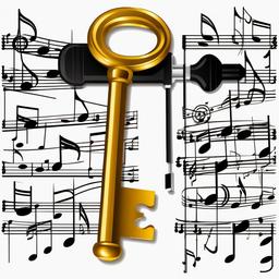 Key clipart - key with musical notes  clipart