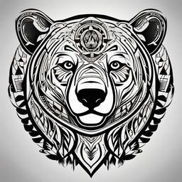 simple native american bear tattoo  simple vector color tattoo