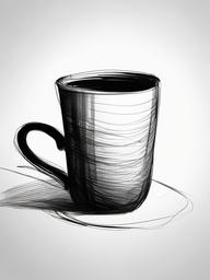 sketch of a cup  minimal rough sketch scribbles,doodles,black and white