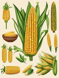 Corn clipart - corn related crafts  vector clipart