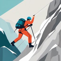 Mountain Climber's Challenge clipart - Taking on a challenging climb, ,vector color clipart,minimal