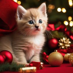 Cat Background Wallpaper - kitten christmas background  