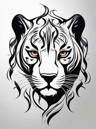 Panther Tattoo Design-Dynamic and artistic representation of a panther in a unique tattoo design.  simple color tattoo,white background