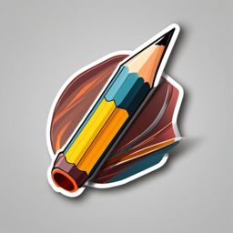 Pencil Sticker - Sharpened pencil illustration, ,vector color sticker art,minimal