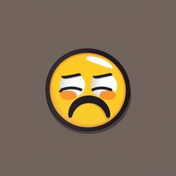 Emoji sad face sticker- Expressive and emotive, , sticker vector art, minimalist design