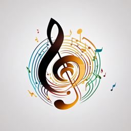 Musical Notes  minimalist design, white background, professional color logo vector art