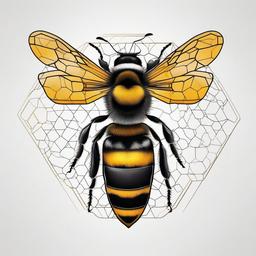 Bumble Bee Honeycomb Tattoo - Combine the charm of bumble bees with the geometric allure of honeycombs in a tattoo, creating a visually striking and harmonious design.  simple tattoo,minimalist,white background