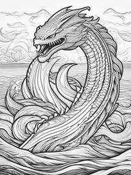 Scylla Coloring Pages - Sea Monster with Multiple Heads  minimal black outline printable sheet, coloring page