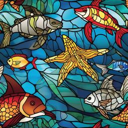 Stained Glass Sea Creatures - Dive into oceanic beauty with stained glass sea creatures, featuring vibrant designs inspired by various marine life.  