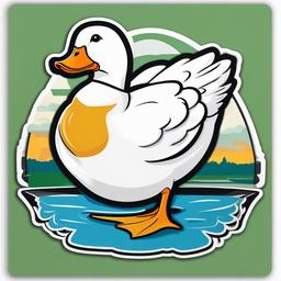 Aylesbury Duck cartoon - large, white duck known for meat quality  cartoon sticker style