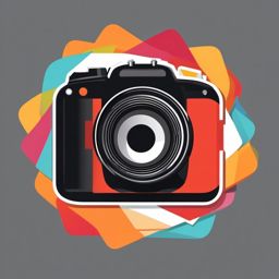 Camera Shutter Clipart - Camera shutter for capturing photos,  color vector clipart, minimal style