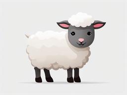 Lamb cartoon style  minimal, white background