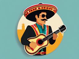 Cinco de Mayo sticker- Mariachi Music Fiesta, , sticker vector art, minimalist design