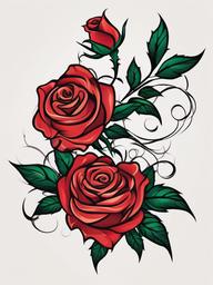 rose and thorn vine tattoos  simple vector color tattoo