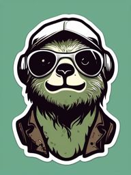Zombie Sloth sticker- Slow-Moving Undead Humor, , sticker vector art, minimalist design