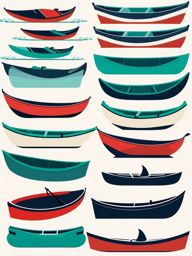 Canoes and Kayaks clipart - A variety of canoes and kayaks for water adventures., ,vector color clipart,minimal