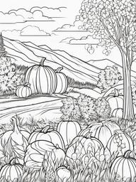 Thanksgiving Family Coloring Pages - Gathering Together for the Holiday  minimal black outline printable sheet, coloring page