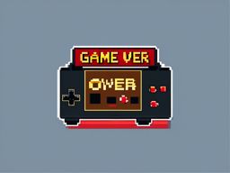 Game over pixel art sticker- Retro gaming defeat, , sticker vector art, minimalist design