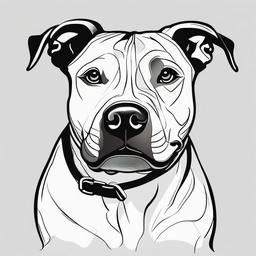 drawing of a pitbull in a cartoon style  minimal rough sketch scribbles,doodles,black and white