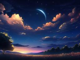 Night Sky Background Anime  ,desktop background wallpaper