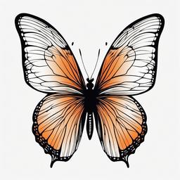 butterfly tattoo silhouette  simple color tattoo, minimal, white background