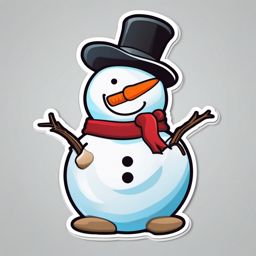 Snowman sticker- Frosty and jolly, , sticker vector art, minimalist design