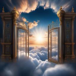 Gates Of Heaven inside the sky with clouds 