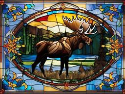 Stained Glass Moose - Capture the majestic presence of moose with stained glass art, featuring these impressive creatures in vibrant and detailed designs.  