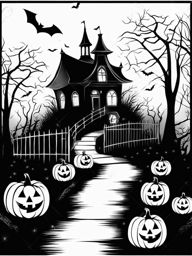 halloween clipart black and white - setting a spooky atmosphere. 