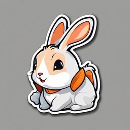 Rabbit cartoon - hopping animal with long ears  cartoon sticker style