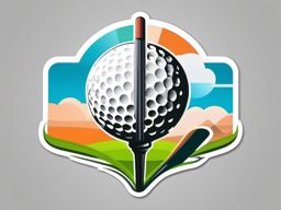 Golf Ball and Tee Sticker - Sporting elegance, ,vector color sticker art,minimal