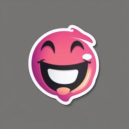 Emoji laughing face sticker- Humorous and joyful, , sticker vector art, minimalist design