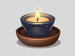 Candle clipart - Candle on a cozy night.  vector style illustration, white background