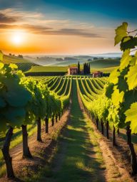 emilia-romagna vineyards - illustrate the beauty of lesser-known vineyards in emilia-romagna, with rows of grapevines stretching to the horizon. 