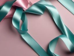 Satin ribbon decor arrangements top view, product photoshoot realistic background, hyper detail, high resolution